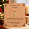 Élégant collier pendentif trèfle en acier inoxydable avec carte inspirante, cadeau de Noël. - Pendentif Trèfle / Or