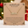 Collier de montagne en acier inoxydable doré avec emballage de carte pour femmes. - Pendentif Montagne / Or