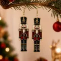 Pendientes colgantes de acrílico Cascanueces de Navidad joyería de moda festiva regalo - Soldado Cascanueces 1 (26083001-1)