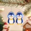 Navidad dibujos animados pingüino pendientes acrílico invierno tierno animal colgante joyas - Pingüino (26083004)