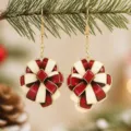 Navidad Rojo Blanco Lazo Pendientes Festivo Fiesta Esmalte Joyeria Regalo Para Mujer - Pendientes de Lazo Redondos Bicolor