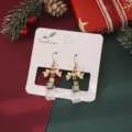 Boucles d'oreilles noeud cristal avec cubes colores, bijou cadeau de fete de Noel. - Boucles d'Oreilles Cristal Cube 3