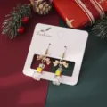 Boucles d'oreilles nœud cristal de Noël bijoux strass étincelants doux cadeau de fête - Boucles d'Oreilles Cristal Cube 4