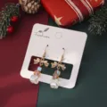 Boucles d'oreilles sapin de Noël cristal femme bijoux festifs nœud papillon cadeau - Boucles d'Oreilles Cristal Cube 5