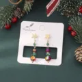 Boucles d'oreilles cristal arbre de Noël étoile festive pendantes bijoux femme fête - Boucles d'Oreilles Arbre de Noël Style 5