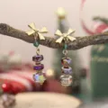 Boucles d'oreilles nœud cristal Noël, élégants bijoux pendentif perles facettées festives. - Boucles d'Oreilles Arbre de Noël Style 6