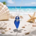 Blue sea glass necklace ocean style starfish pendant beach clavicle chain jewelry for women - Dark Blue 2 Starfish Necklace (24122607)