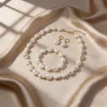 Ensemble de bijoux en perles de style baroque collier bracelet boucles d'oreilles - Ensemble 6