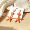 Ozean Stil orange Seestern Muschel Ohrringe, lebendiger Sommer Strand Party Urlaub Schmuck. - Stil 5