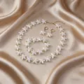 Elégant ensemble de bijoux en perles en forme d'étoile collier bracelet boucles d'oreilles. - Ensemble 7
