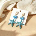 Ozean Stil Seestern Ohrringe Dopamin Glas Blume Muschel Strand Party Damenschmuck - Stil 6
