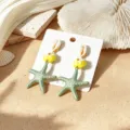 Chic ozean Stil Seestern Ohrringe, Dopamin Glas Muschel Ohrhaenge fuer Sommer Strand Party. - Stil 7