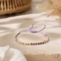 Βραχιόλι με χάντρες boho χειροποίητο μωβ κορδόνι χρυσές χάντρες στυλ διακοπών γυναίκα - Στυλ 10