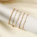 Minimalistische goudenarmbanden set voor dames, chique ketting polssieraden voor dagelijks. - Minimalistische Meerlagige Gouden Ketting Set (23121523) / Goud