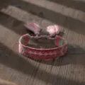 Etnische retrokleurblok geweven stoffen armband met kwastjes verstelbare paar sieraden - 22112526