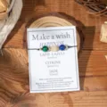 Pulsera de deseos de piedra natural cuerda tejida ajustable con tarjeta de bendición - Estilo 8