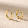 Boucles d'oreilles créoles dorées épaisses, créoles circulaires minimalistes plaquées or 14k - Style (22091803)