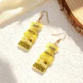 Boucles d'oreilles de remise des diplômes pailletées jaunes en acrylique tendance. - Style 6