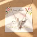 Squisita collana bouquet di fiori con elegante espositore su carta, splendido gioiello. - Collana (Con Cartolina) / Argento Opaco