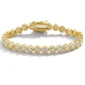 Βραχιόλι Τένις Moissanite 4mm από Ασημί 925 Επιχρυσωμένο Κομψό Γυναικείο Κόσμημα - 15cm / Χρυσό
