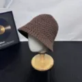 Herfst winter warme gebreide emmer hoed effen kleur veelzijdige koepel visser hoed trendy - M (56-58cm) / Koffie