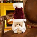 Natale babbo natale copri bottiglia di vino rosso decorazione da tavola festa champagne - Borsa per Vino Occhiali Babbo Natale