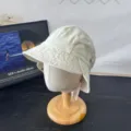 Retro canvas bucket hat with ear flaps, casual sun hat for women, vintage autumn outdoor wear. - M (56-58cm) / Beige