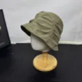 Korean retro pleated bucket hat for women, autumn and winter casual suede basin hat, chic. - M (56-58cm) / Vintage Green