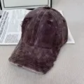Détail de casquette de baseball vintage usée délavée, gros plan chapeau rétro couleur unie - M (56-58cm) / Café
