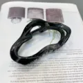 Black glossy acrylic hollow cloud hair claw clip, elegant large hair accessory for women. - Hollow-out Black