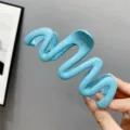 Blue wave hair claw clip jelly color large hair accessory for elegant daily hairstyles. - Sky Blue