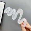 Transparent jelly wave hair claw clip, large plastic styling hairpin for women daily chic hair. - Clear White