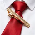 Pince à cravate dorée pour homme avec strass en cristal délicats et incrustation métallique. - Or Strass (TP-ASD024-WA02)