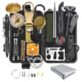 16 in 1 noodoverlevingsuitrusting set professionele tactische kampeeruitrusting en kompas - 16-in-1 Overlevingsgereedschap Set / 29-delige Set / Zwart