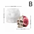 Halloween Totenkopf Rose Kerze Silikonform und fertige Kerze im Detail gezeigt. - Totenkopf Rosen Bund