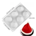 Silikonform Details zeigen 6-Kavitäten Weihnachtsmütze Form mit genauen Produktmaßen. - Stil C