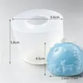 Christmas elk snowflake silicone candle mold and finished blue spherical candle size details. - TC2022988 Christmas Mold