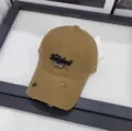 Gorra de béisbol lavada y desgastada con bordado de letras, sombrero informal con visera curva vintage. - M (56-58cm) / Caqui