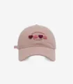 Sweet pink baseball cap with embroidered heart pattern and cute text, soft top and wide brim. - M (56-58cm) / Pink