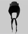 Gorro bonnet con cuernos de diablo Y2K negro, pañuelo gótico y accesorio urbano elegante. - M (56-58cm) / Capucha Cuerno de Demonio - Negro