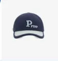Primer plano de la gorra de béisbol bicolor con letras bordadas P y FTFP de diseño. - M (56-58cm) / Azul Marino