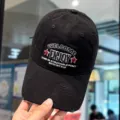 Gorra de béisbol negra lavada con detalle de bordado y visera desgastada para diario. - M (56-58cm) / Negro
