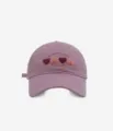 Detailed view of the sweet heart embroidered baseball cap featuring soft purple fabric. - M (56-58cm) / Purple