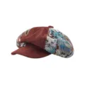 Vintage patchwork corduroy newsboy hat for women, stylish autumn winter art beret cap. - M / Brown