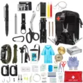 Outdoor survival tactische uitrusting set noodhulp kit kamperen overlevingsgereedschap - Zwarte Tas Set