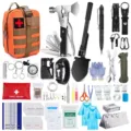 Kit d'équipement de survie multifonctionnel extérieur ensemble camping d'urgence premier secours - Orange