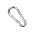 Silberner Karabinerhaken Metall 5x50mm, langlebige Federklemme für Outdoor Camping und Schlüssel. - Größe 5 Verzinkte Flachhaken