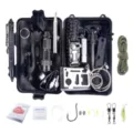 Kit de boîte à outils de survie multifonctionnelle extérieure équipement de camping urgence - Noir