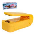 Draagbare mini warmte-sealmachine voor plastic zakken, compact huishoudelijk snackapparaat. - Geel
