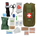 Tactische EHBO-kit MOLLE tas met complete set van medische benodigdheden en tools. - Legergroen